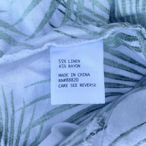 Sigrid Olsen Palm Frond Elastic Waist Linen Blend Shorts Size Large - Picture 6 of 7